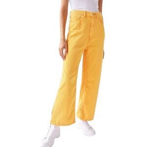 BDG Urban Outfitters Golden Yellow High and Wide Ankle Cropped Corduroy Pants
